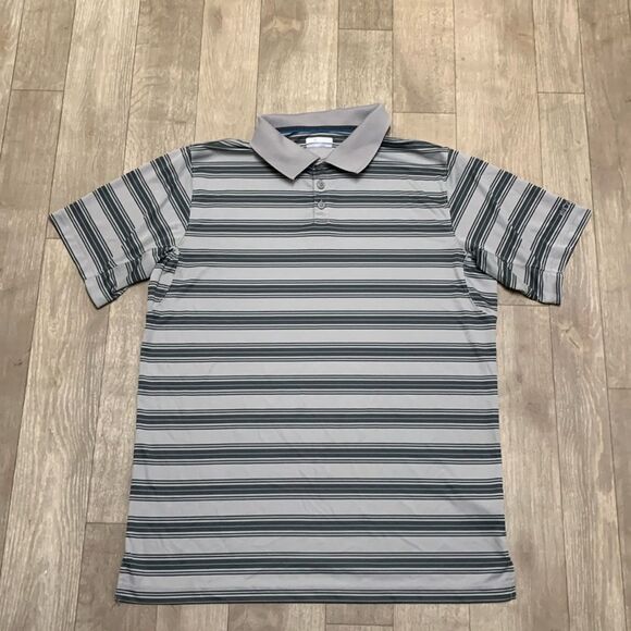 Mens Columbia Golf Polo‎ Stripe Performance Active Shortsleeve Shirt - Picture 1 of 7